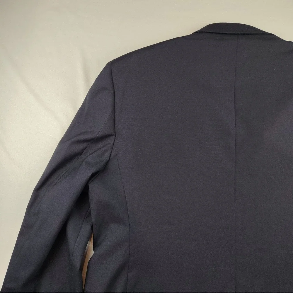 NWT Jos A Bank Blazer Mens 46S Navy Blue 2 Button Gold Accent Wool Blend Jacket